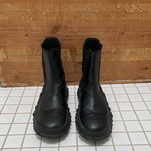 Rare Marni Black Leather Rubber Sole Boots 40